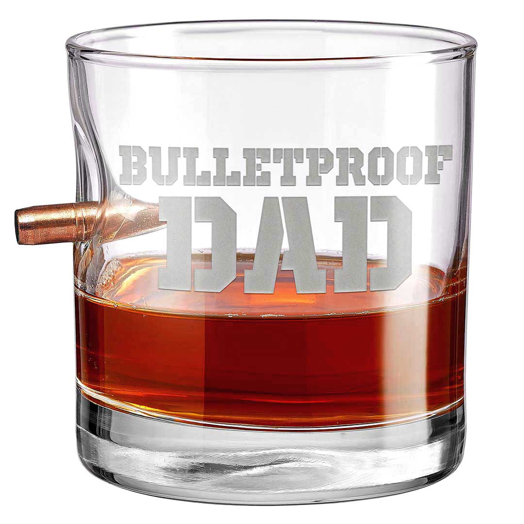 BenShot "Bulletproof" Glasses 11oz Rocks Glass Bulletproof Dad