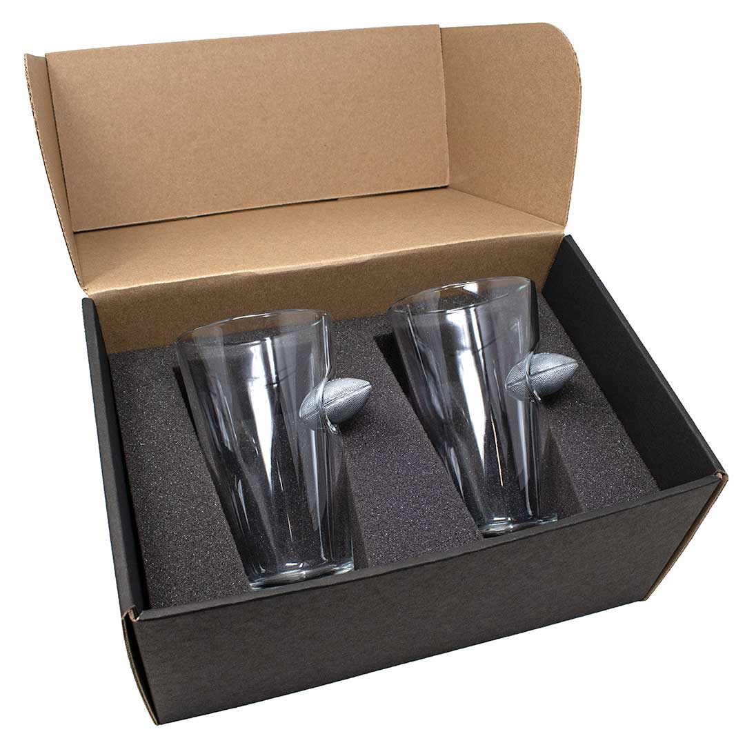 BenShot Football Glasses Pint Glass (16oz) Yes