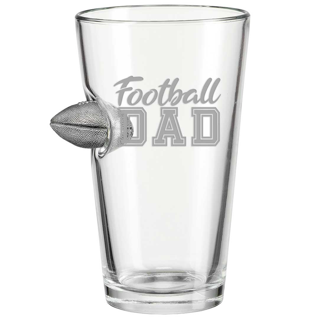 BenShot "Football Mom" Glasses Pint Glass (16oz) Football Dad