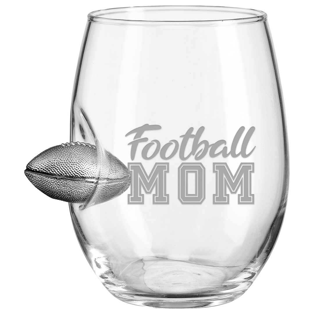 BenShot "Football Mom" Glasses Wine Glass (15oz) Football Mom
