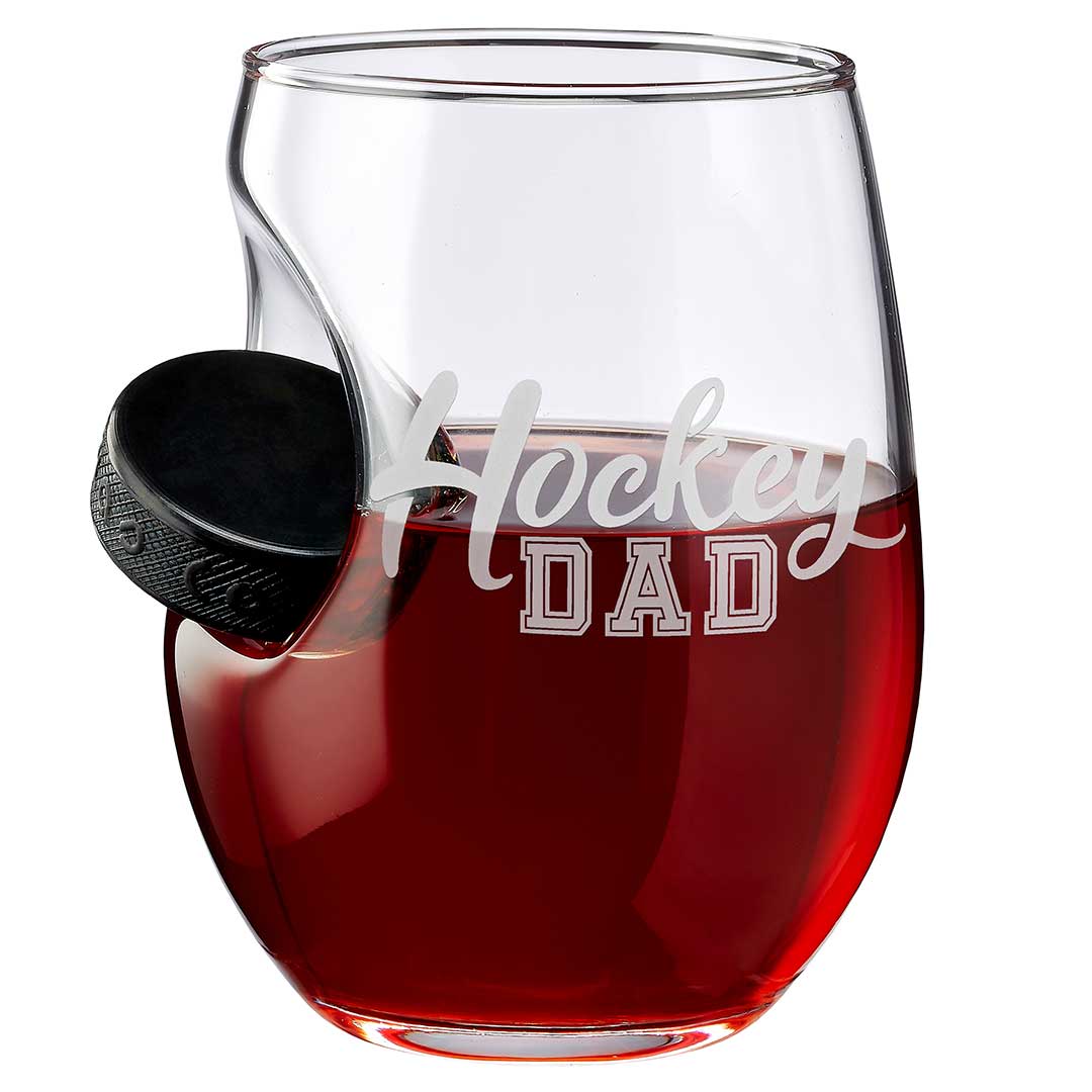 BenShot SlapShot™ Hockey Dad Glasses Wine Glass (15oz) No