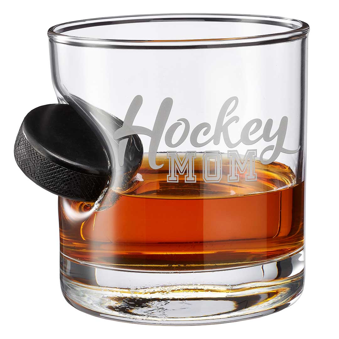 BenShot SlapShot™ Hockey Dad/Mom Glasses Rocks Glass (11oz) Hockey Mom