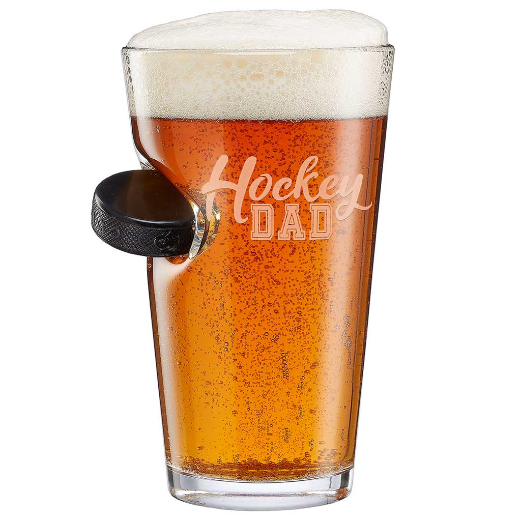 BenShot SlapShot™ Hockey Dad Glasses Pint Glass (16oz) No