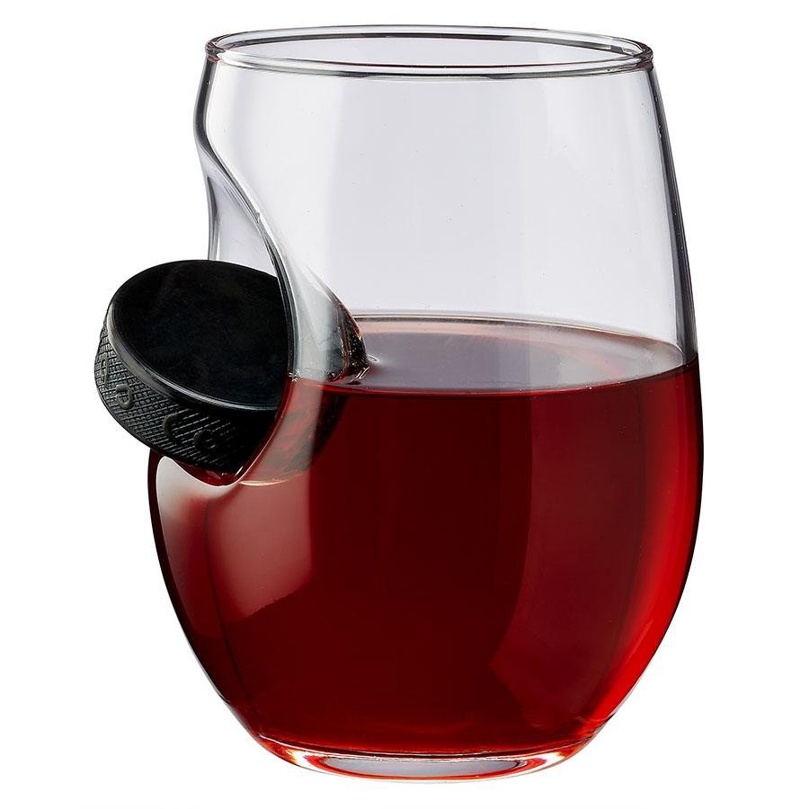 BenShot SlapShot™ Hockey Puck Glasses Wine Glass (15oz) No