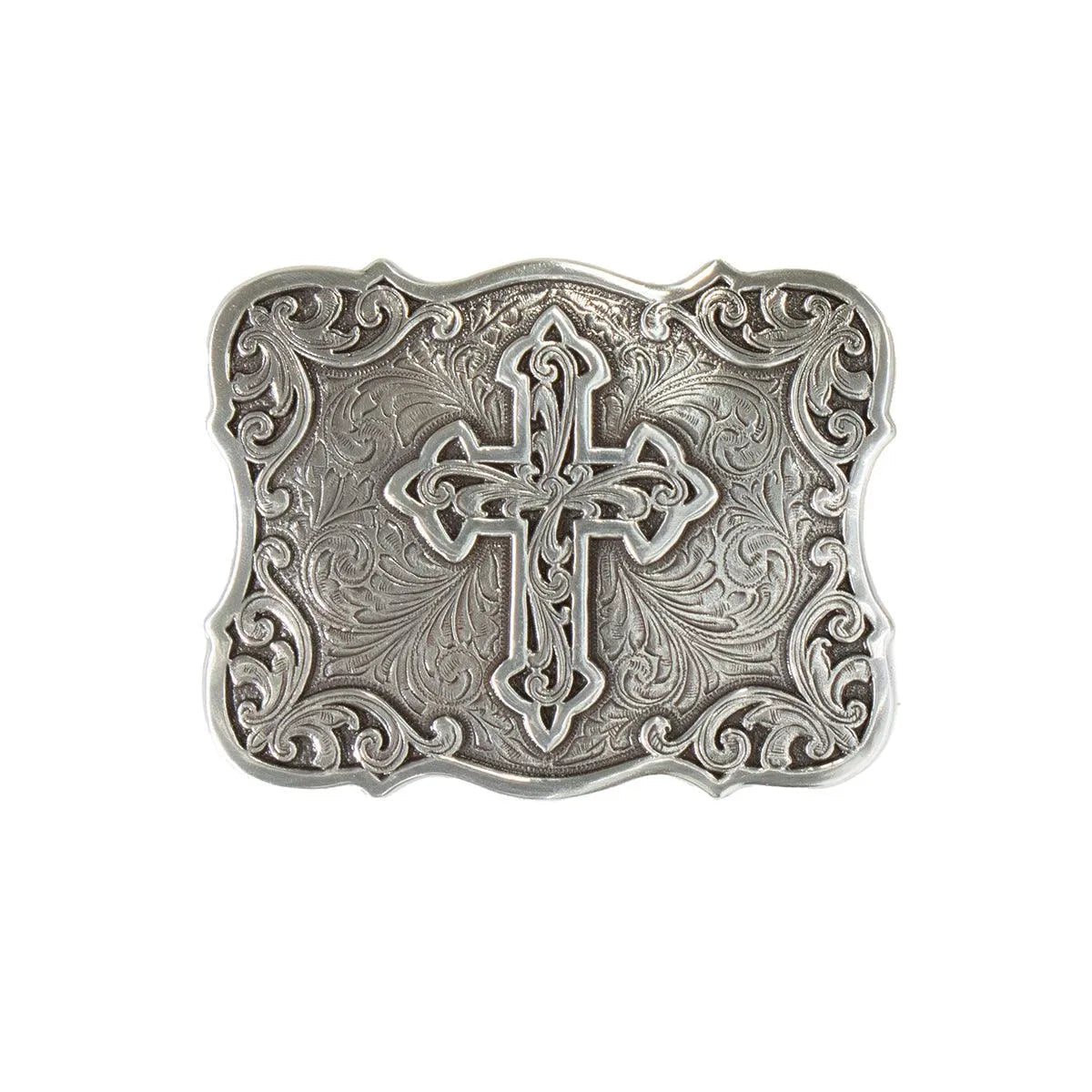 Nocona Silver Cross - Belt Buckle Silver