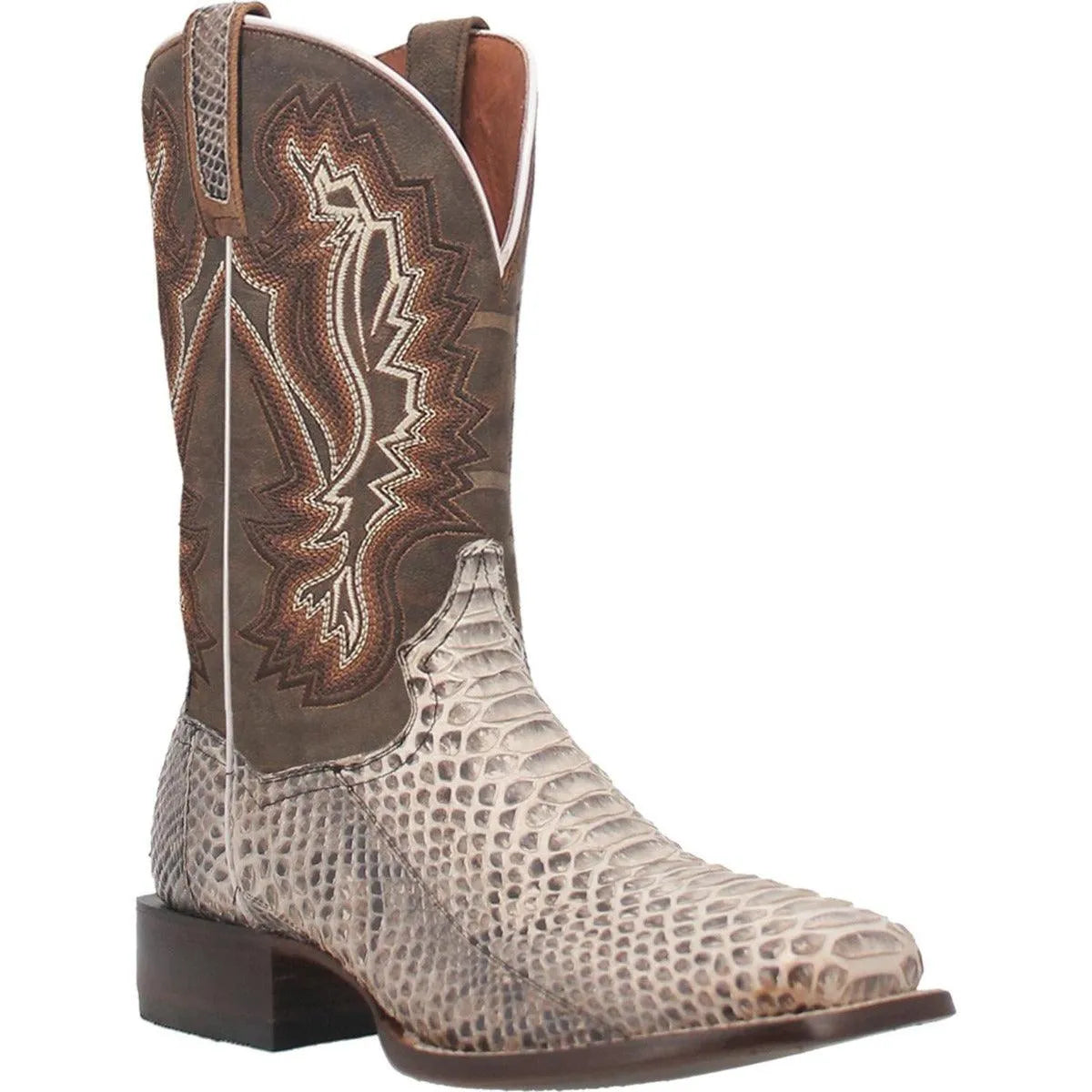 Dan Post Brutus- Mens Snakeskin Leather Cowboy Boots Brown