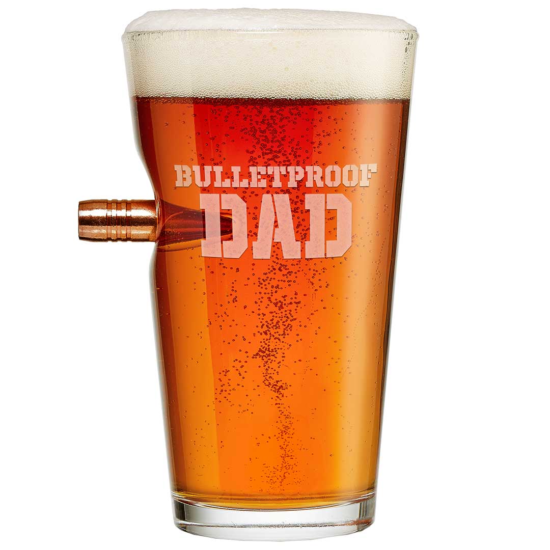 "Bulletproof Dad" Glasses Pint Glass (16oz) No