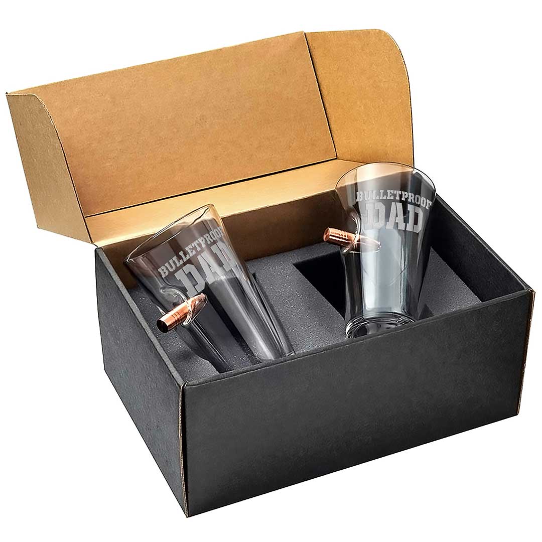 "Bulletproof Dad" Glasses Pint Glass (16oz) Yes