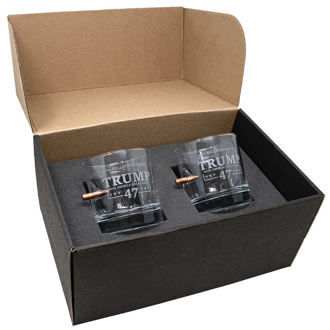 Bulletproof Trump 47 Whiskey Glass .308 Yes