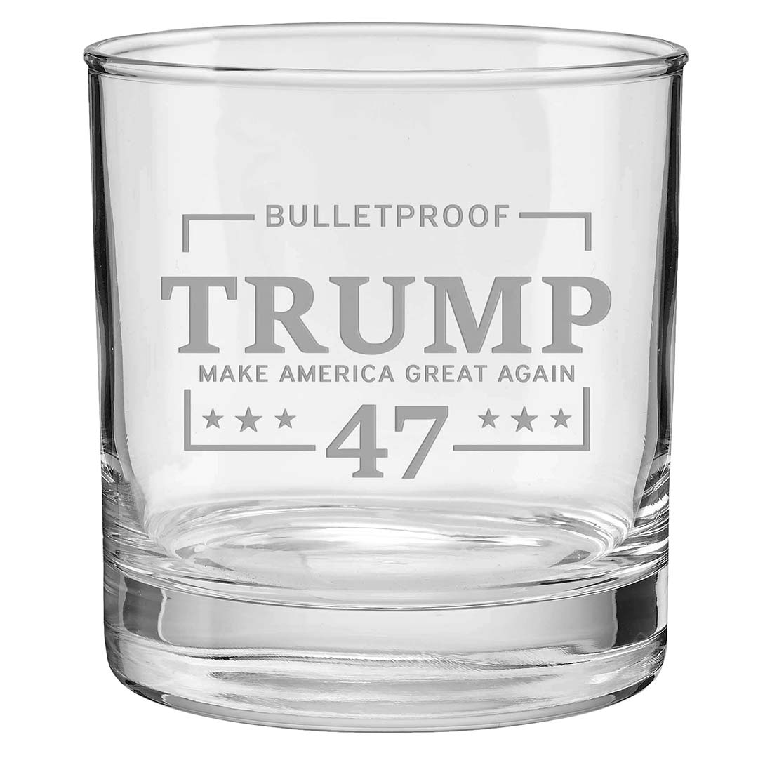 Bulletproof Trump 47 Whiskey Glass No Bullet No