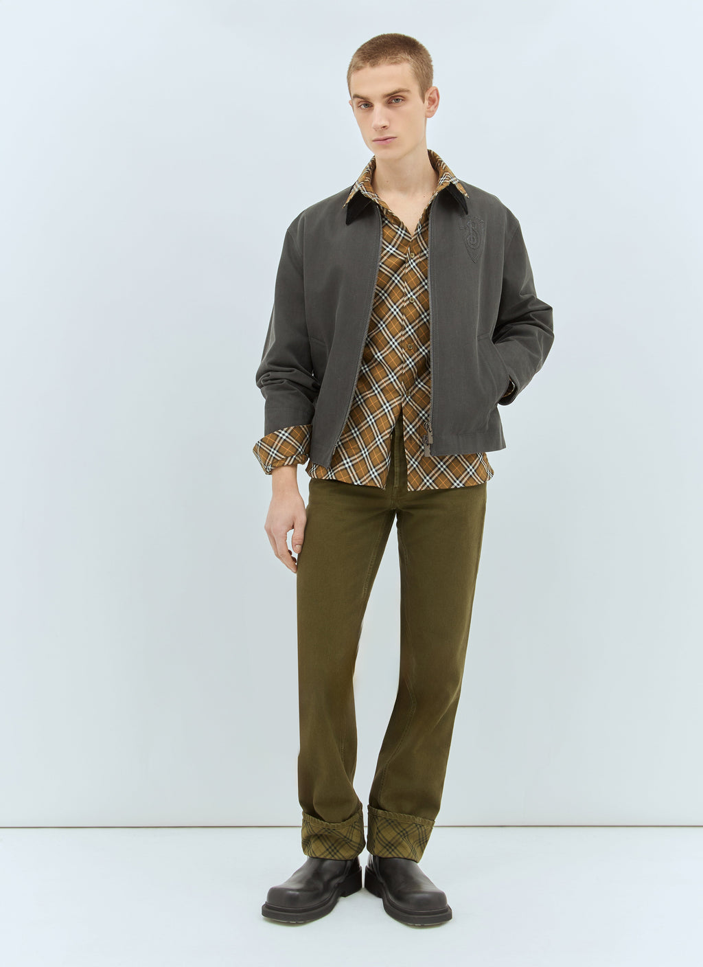 Burberry Men Check Cotton Shirt