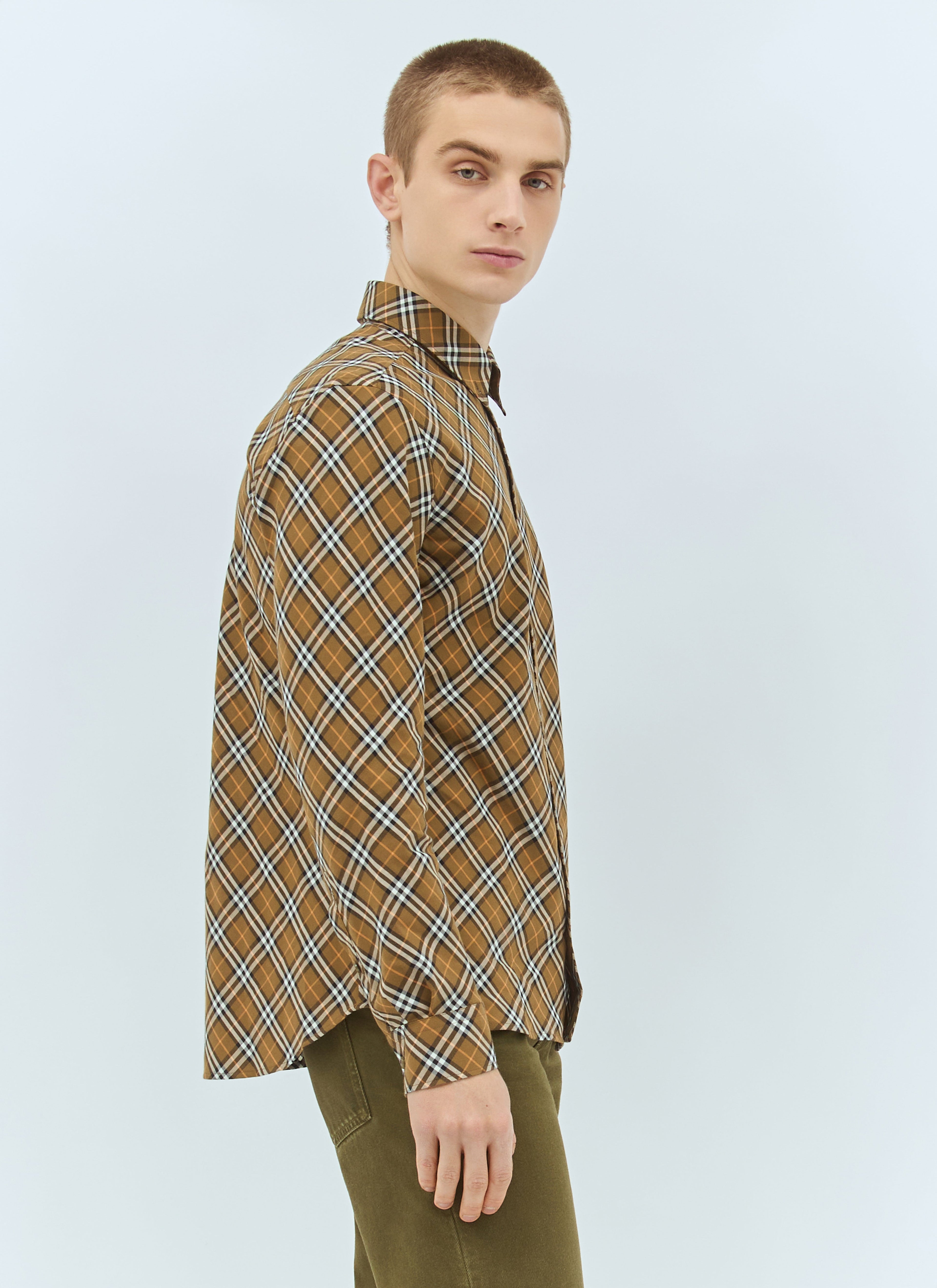 Burberry Men Check Cotton Shirt