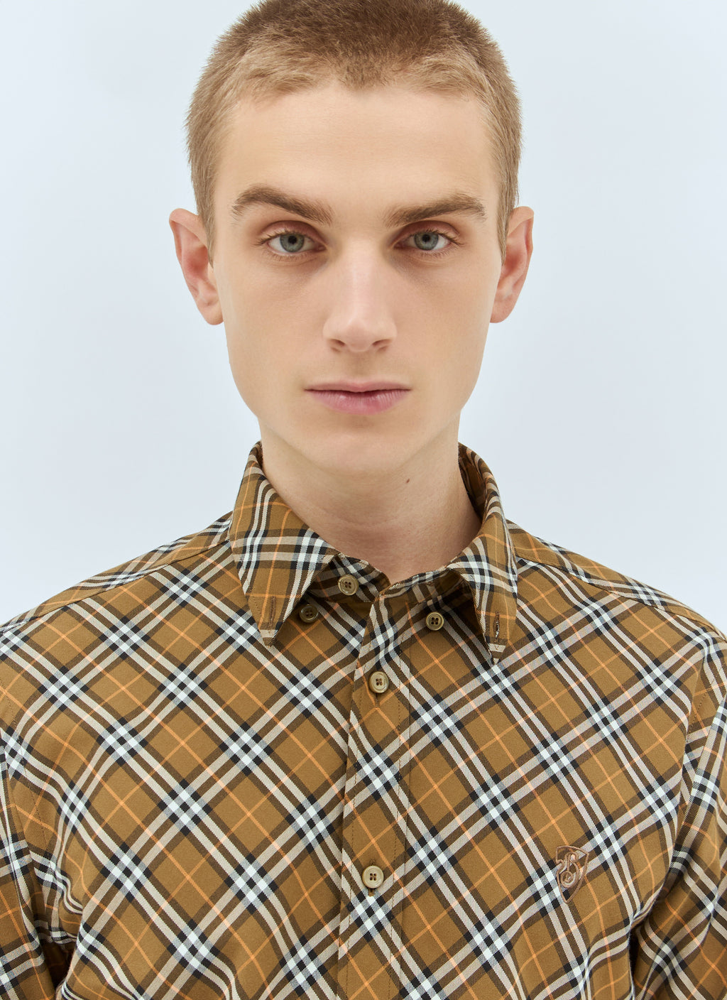 Burberry Men Check Cotton Shirt