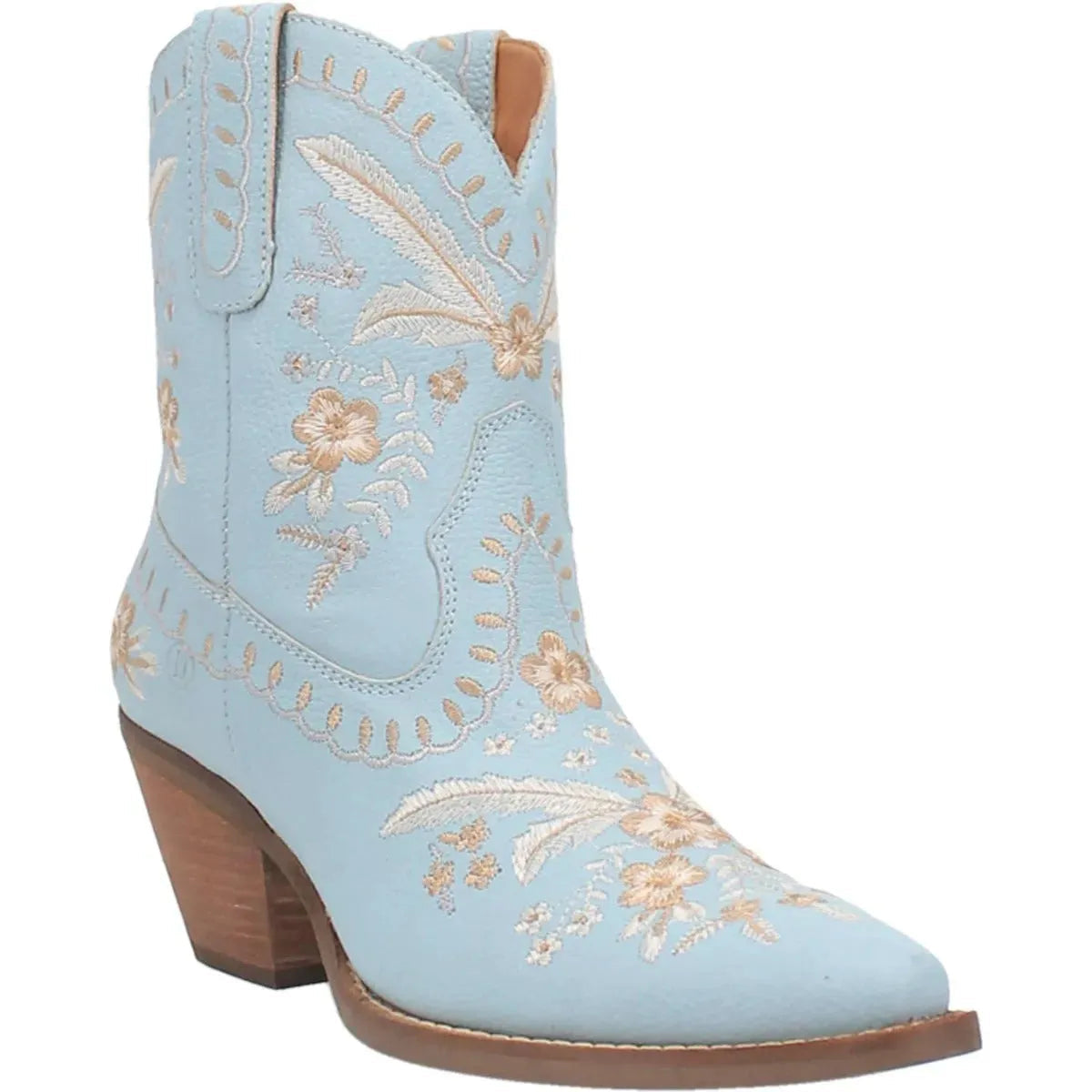 Dingo Primrose - Womens Ankle Cowgirl Boots Light Blue Regular