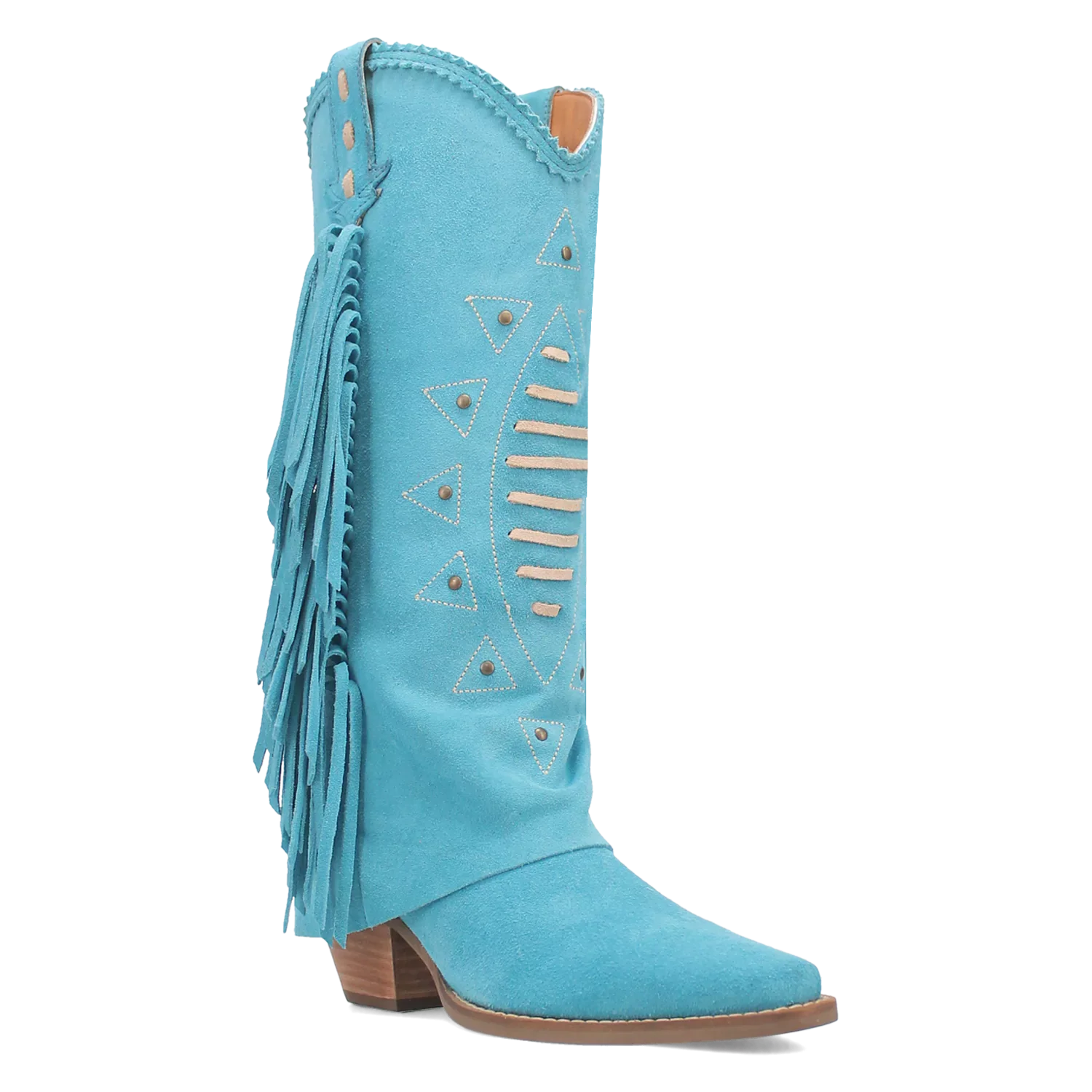 Dingo Spirit Trail - Women's Suede Leather Cowgirl Boots Blue Regular