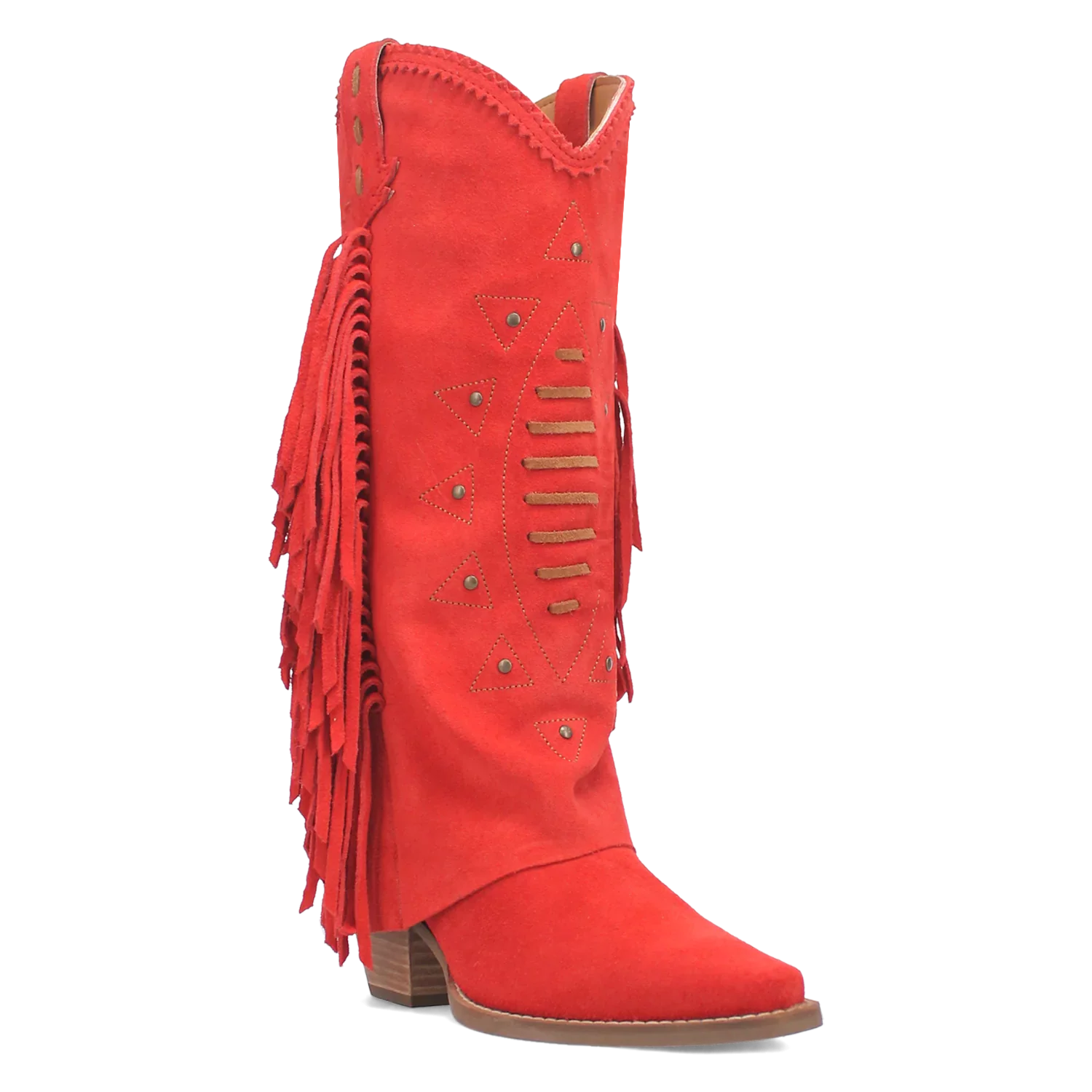 Dingo Spirit Trail - Women's Suede Leather Cowgirl Boots Red Regular