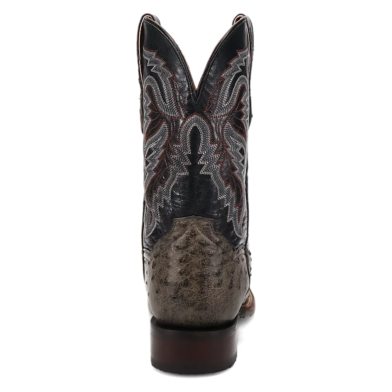 Dan Post Alamosa (Grey/Black) - Men's Ostrich Skin Leather Cowboy Boots