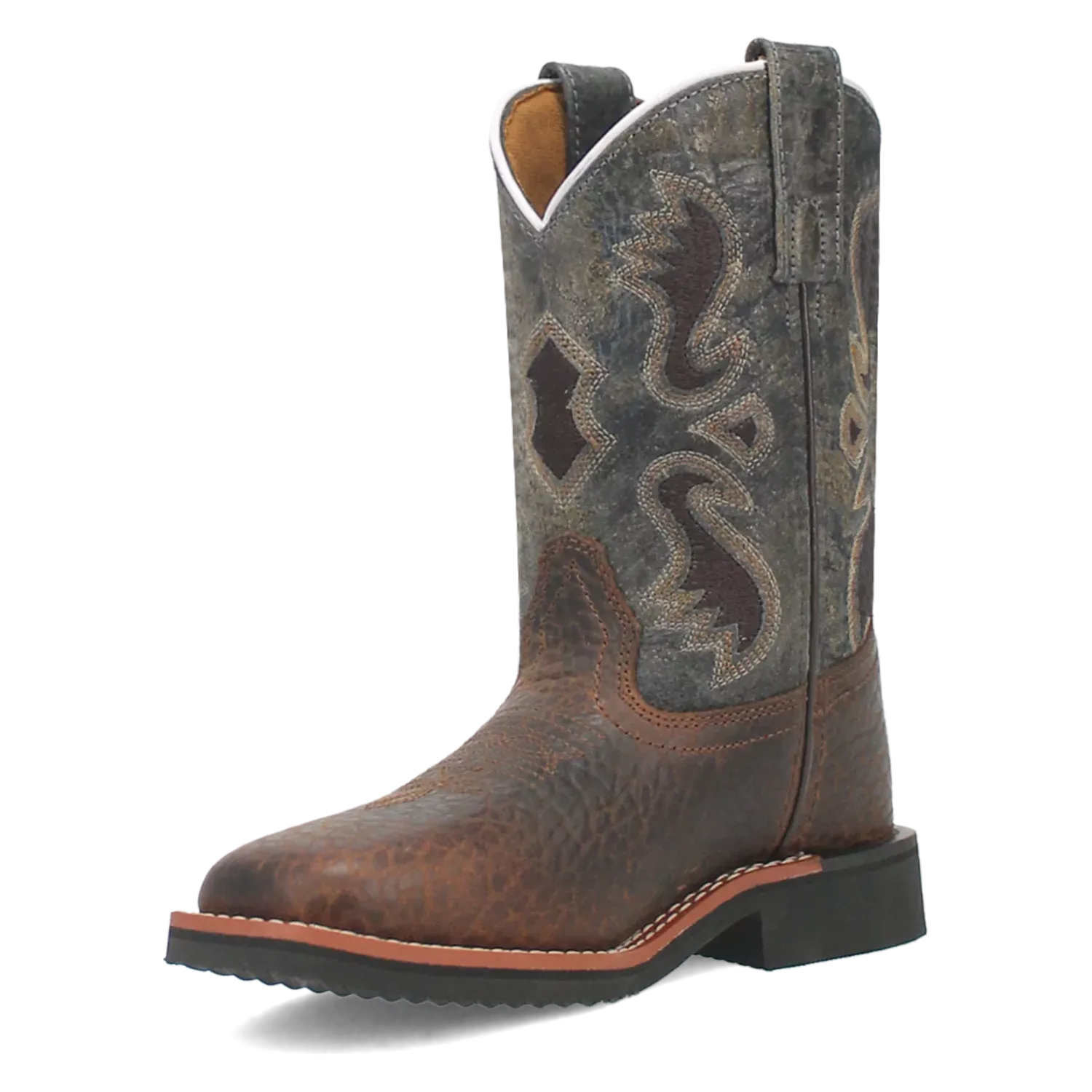 Dan Post Creek (Dark Navy/Brown) - Little Kid's/Big Kid's Leather Cowboy Boots