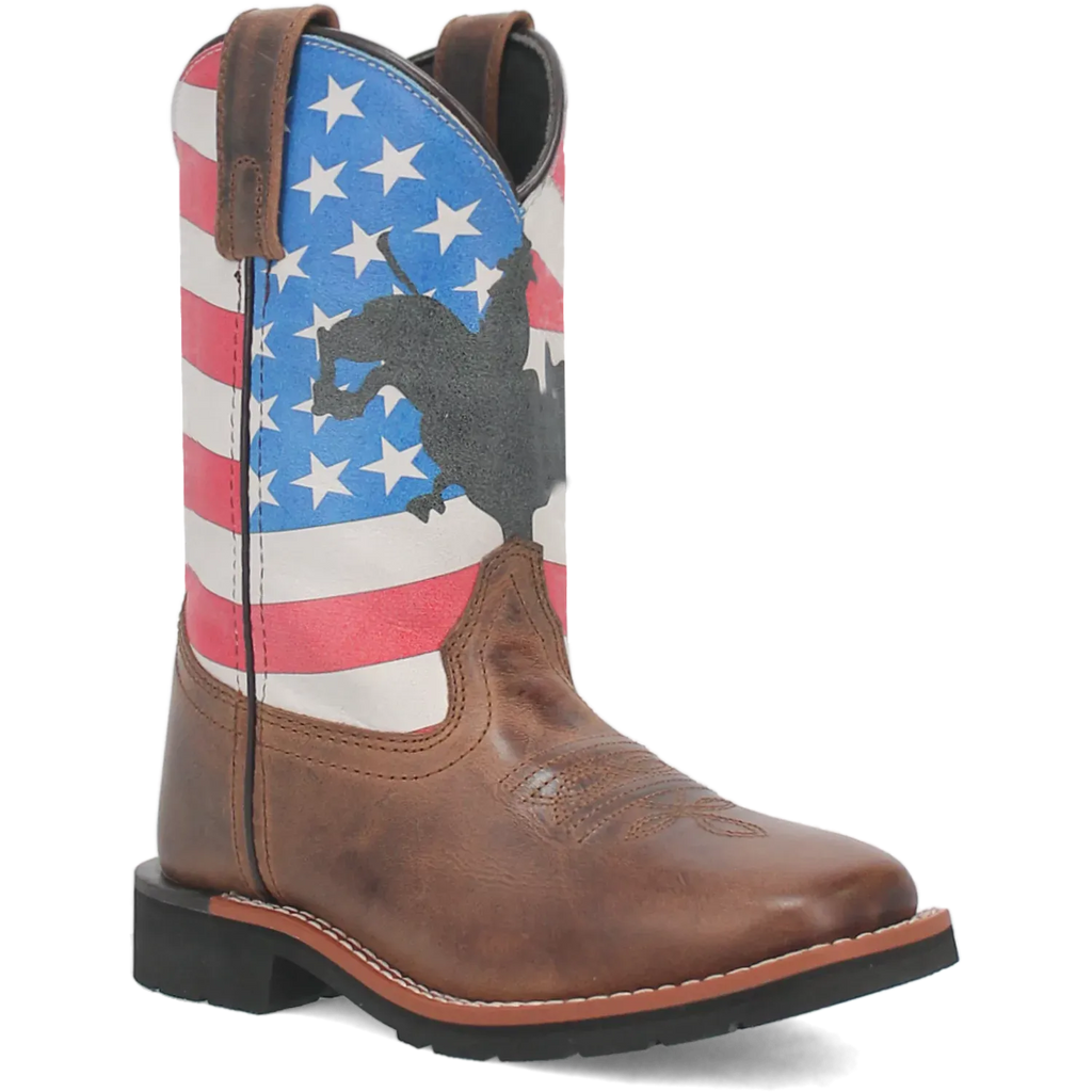 Dan Post Buck - Little Kid's/Big Kid's Leather Cowboy Boots Red White & Blue Regular