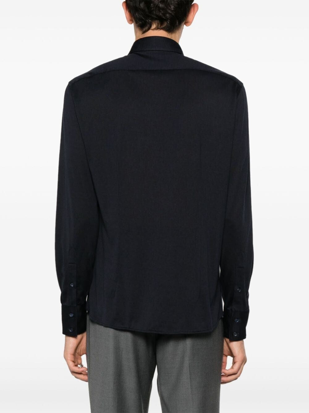 Brunello Cucinelli Men Jersey Shirt With Spread Collar