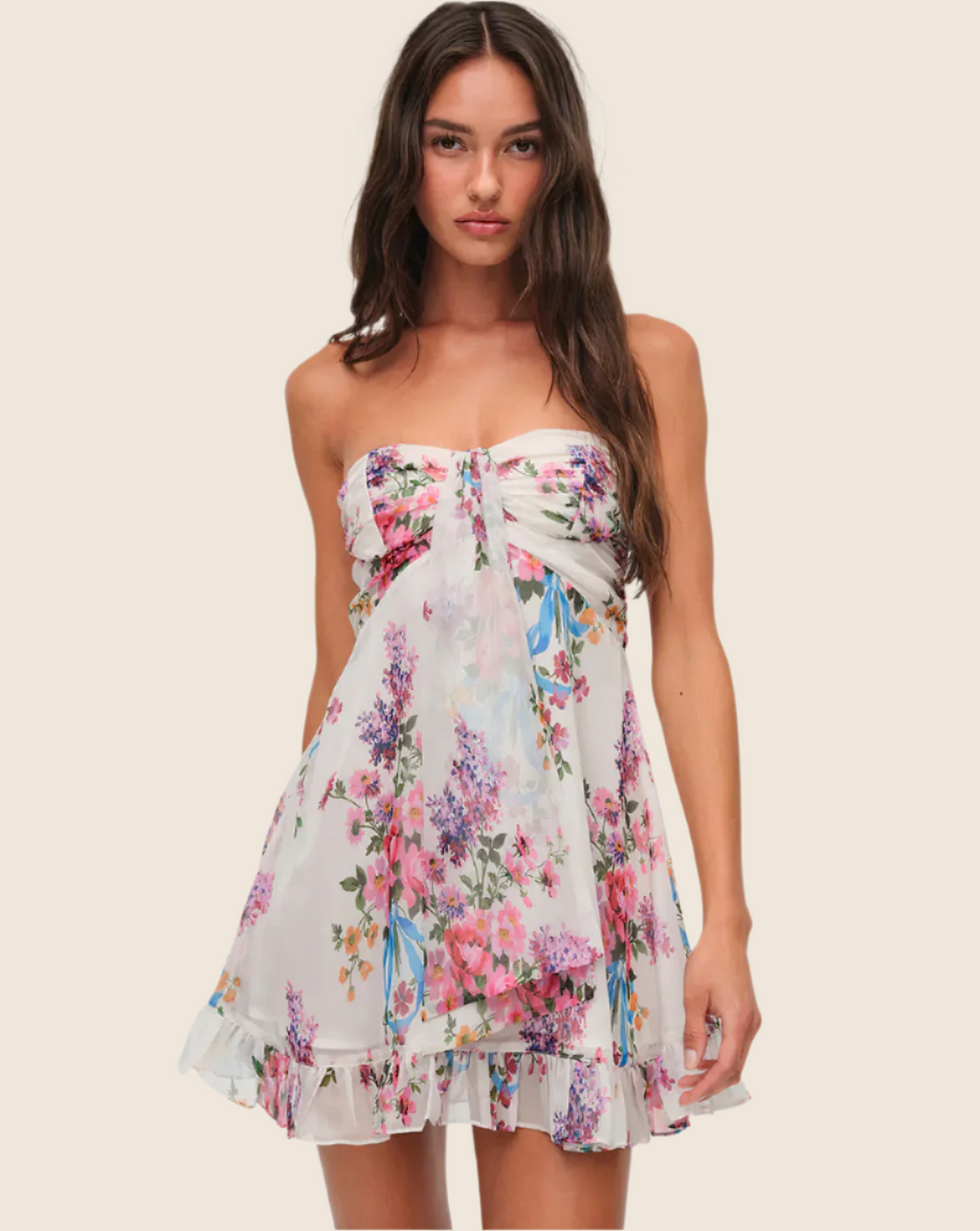 Fleur Mini Dress White Floral