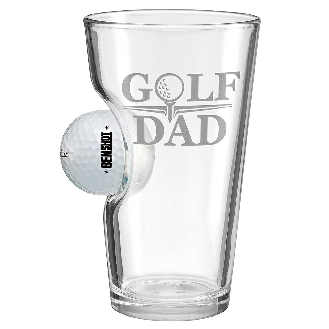 Golf Ball Glasses for Dad 16oz Pint Golf Dad No