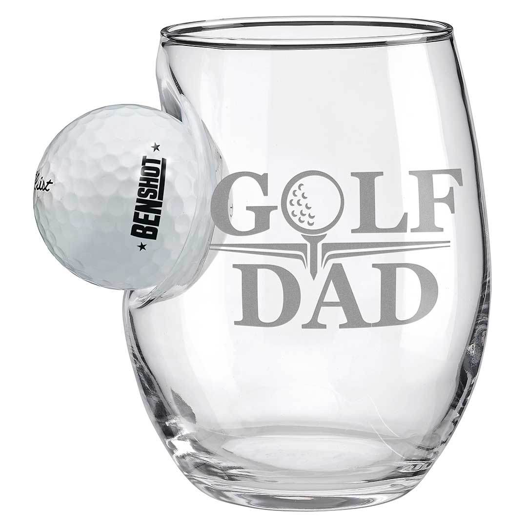 Golf Ball Glasses for Dad 15oz Wine Golf Dad No
