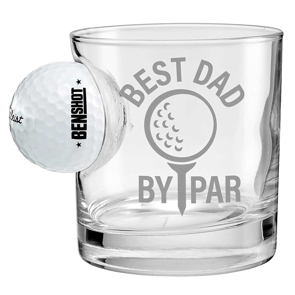 Golf Ball Glasses for Dad 11oz Rocks Best Dad By Par No