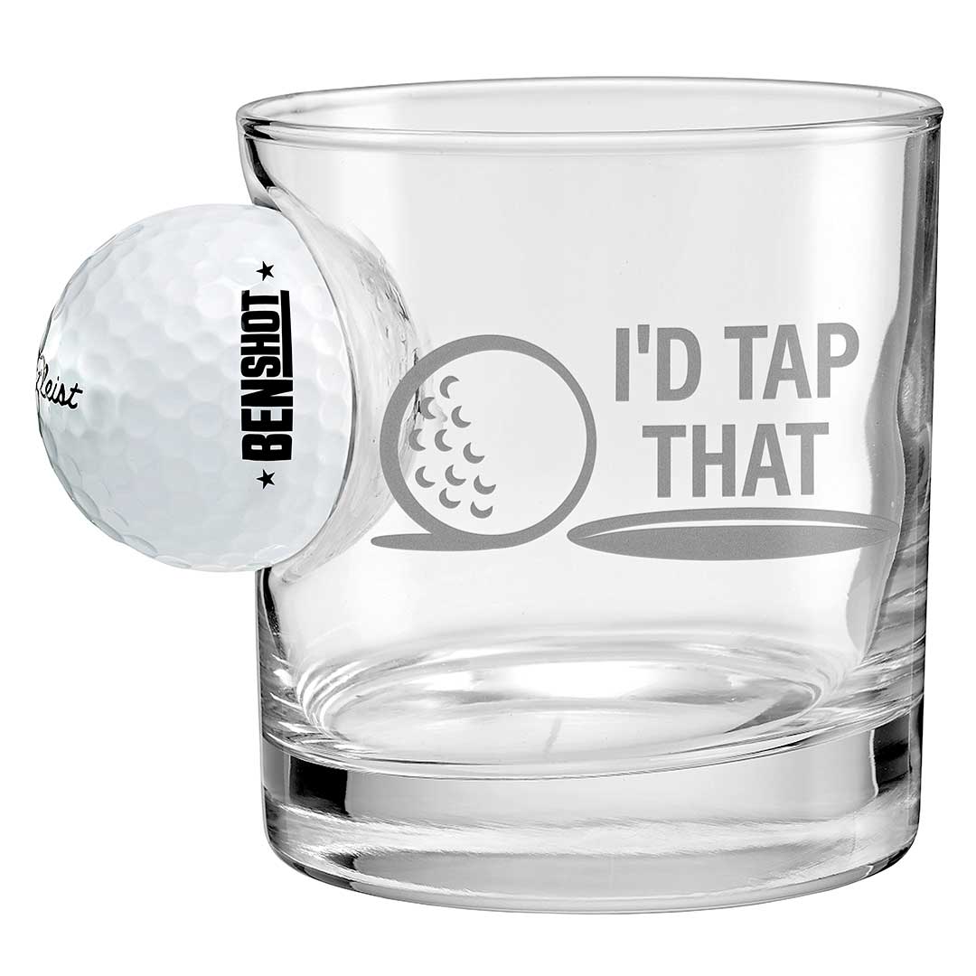 Golf Ball Glasses for Dad 11oz Rocks I'd Tap That No