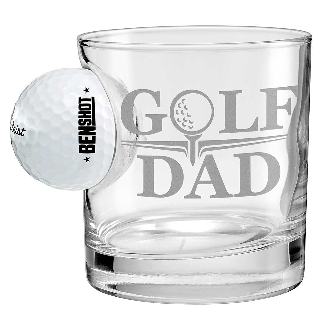 Golf Ball Glasses for Dad 11oz Rocks Golf Dad No