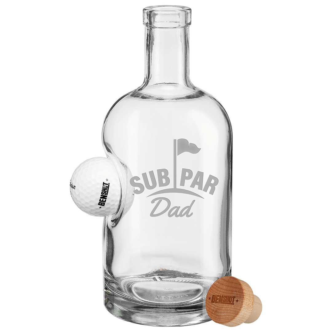 Golf Ball Glasses for Dad 750mL Decanter Subpar Dad No
