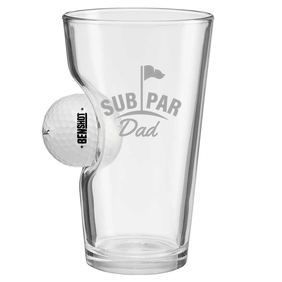 Golf Ball Glasses for Dad 16oz Pint Subpar Dad No