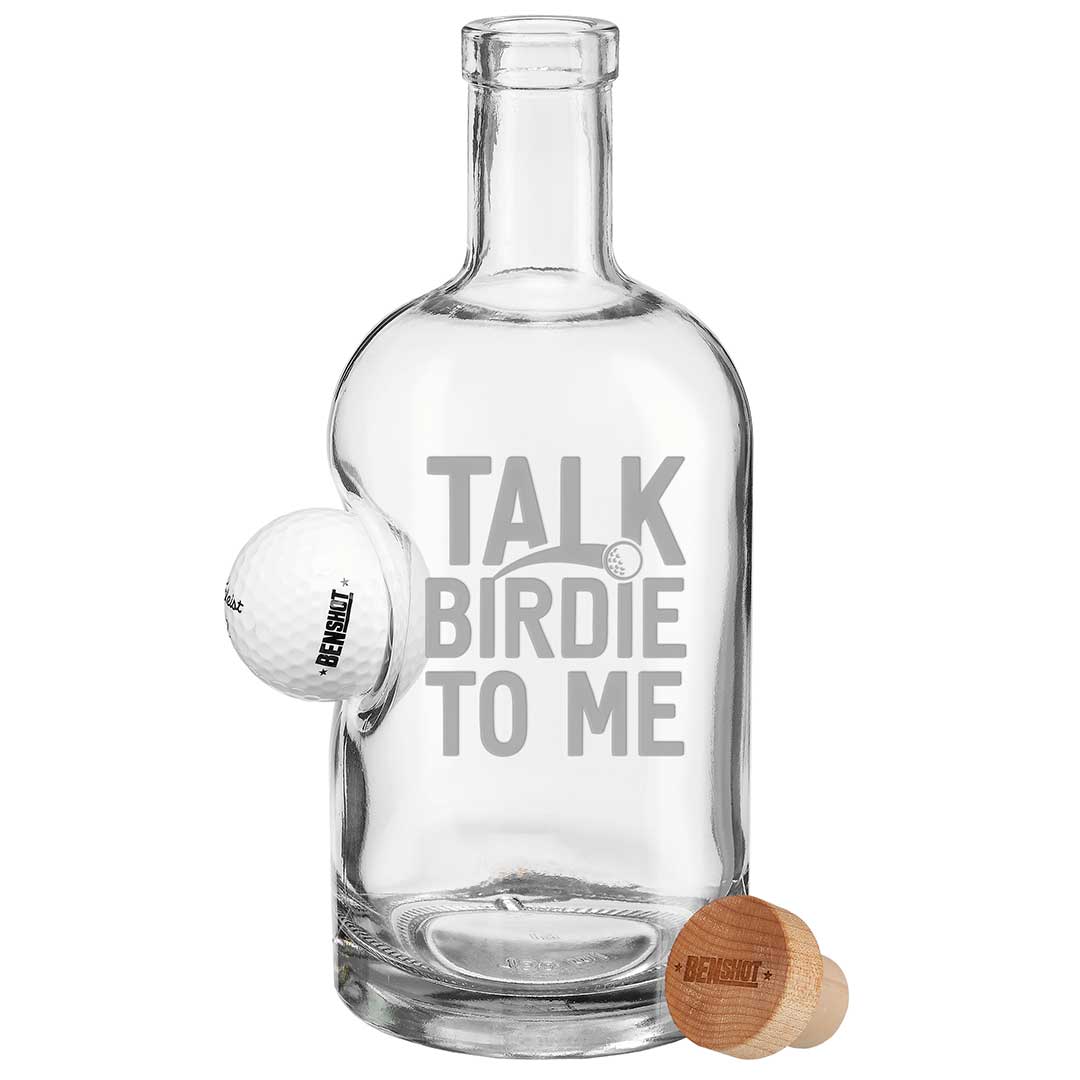 Golf Ball Glasses for Dad 750mL Decanter Talk Birdie to Me No