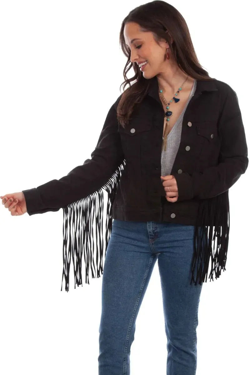 Honey Creek Denim Fringe - Womens Jacket Black