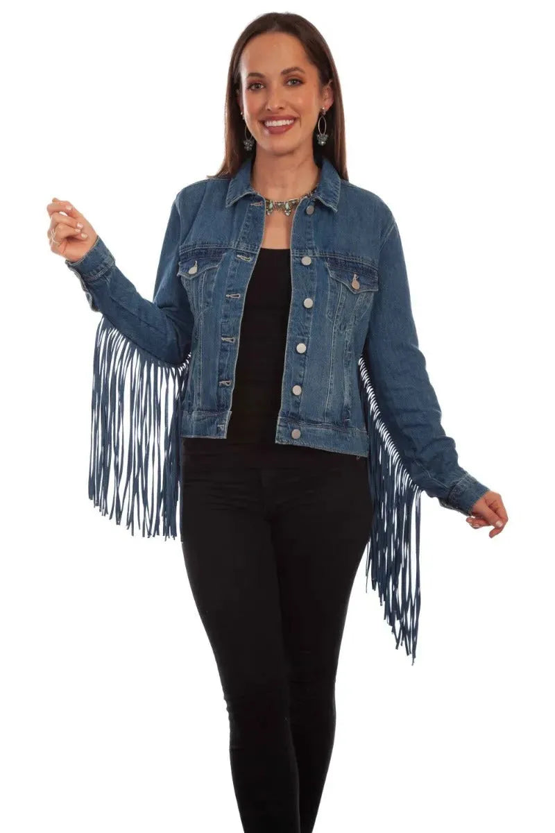 Honey Creek Denim Fringe - Womens Jacket Denim