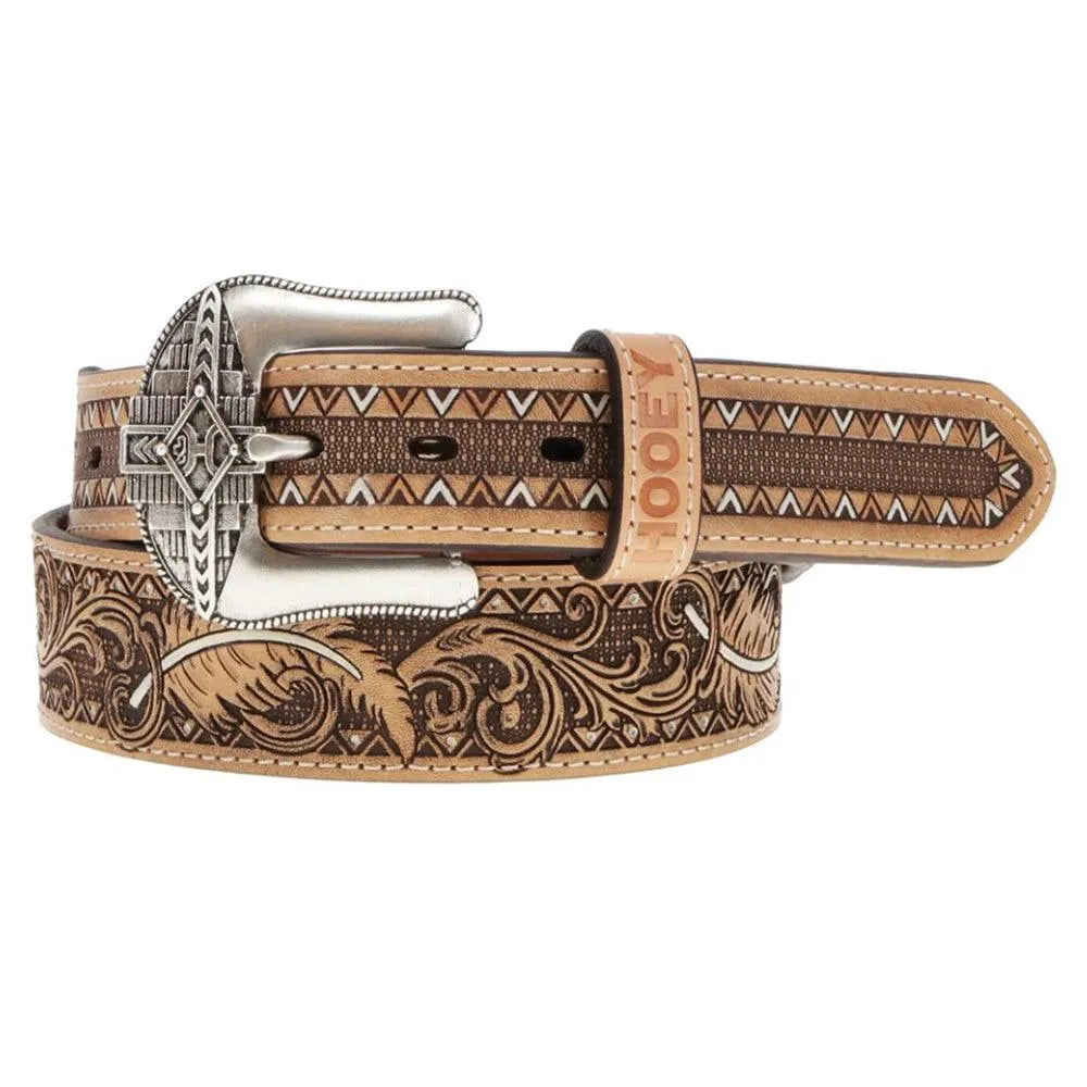 HOOey War Paint (Brown/Ivory) - Mens Leather Belt Brown