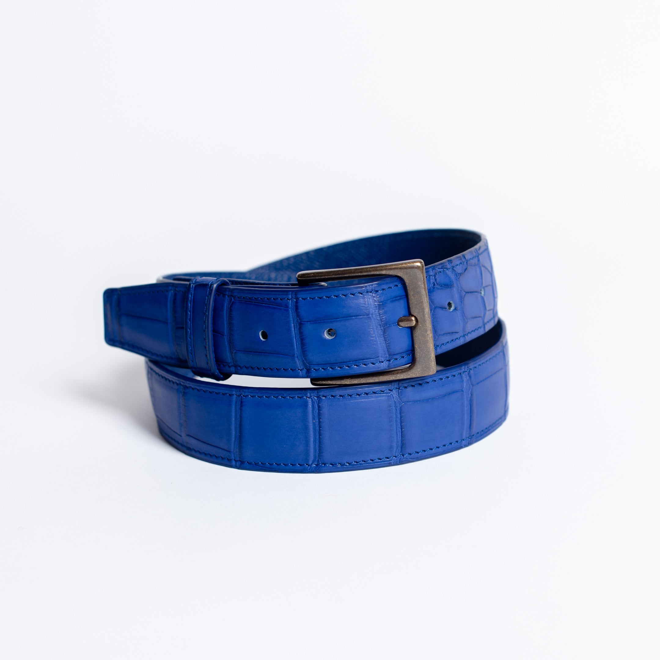 Full Skin Belt, Cobalt Matte Alligator