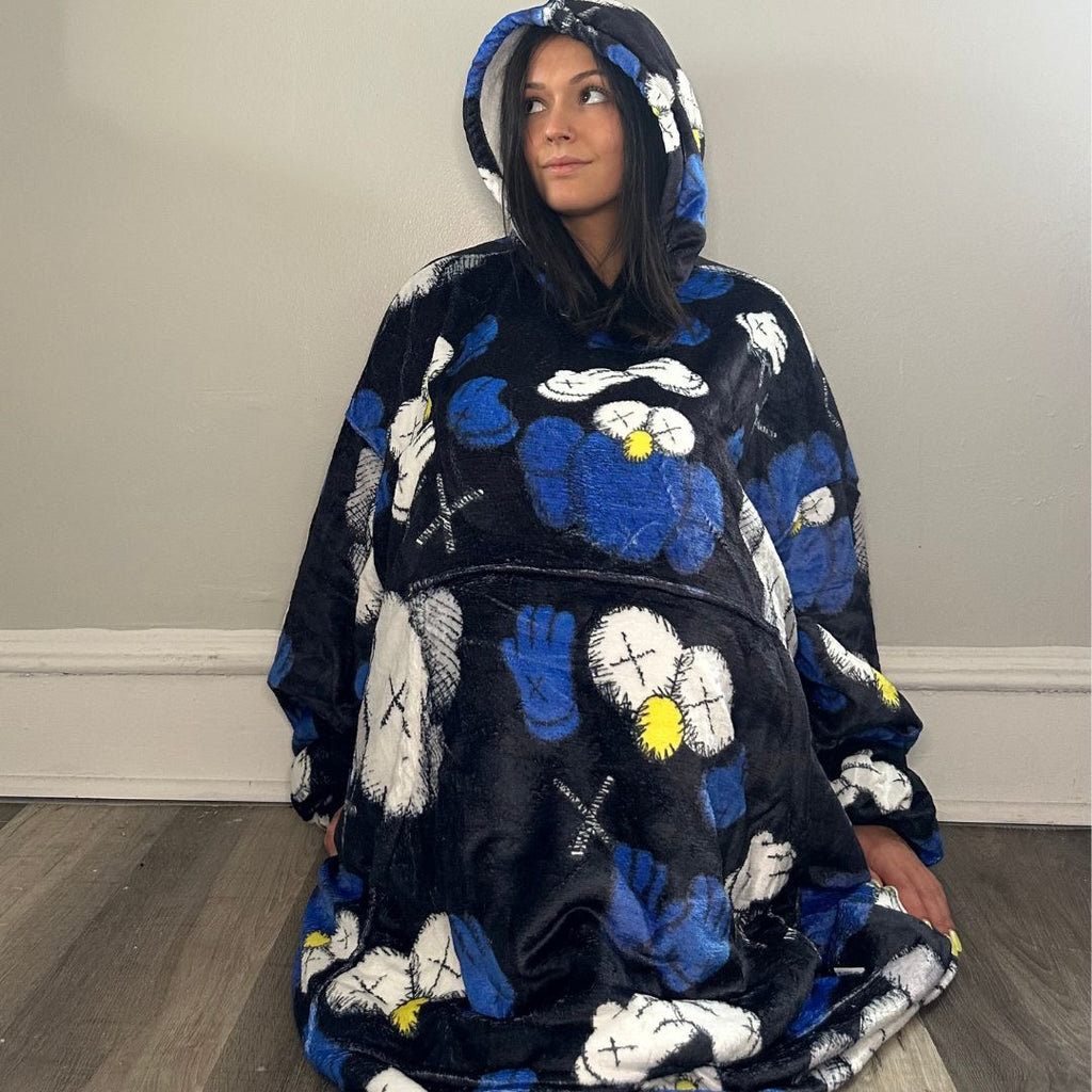 KAWS & ELMO Wearable Blanket Hoodie for Kids & Adults adult