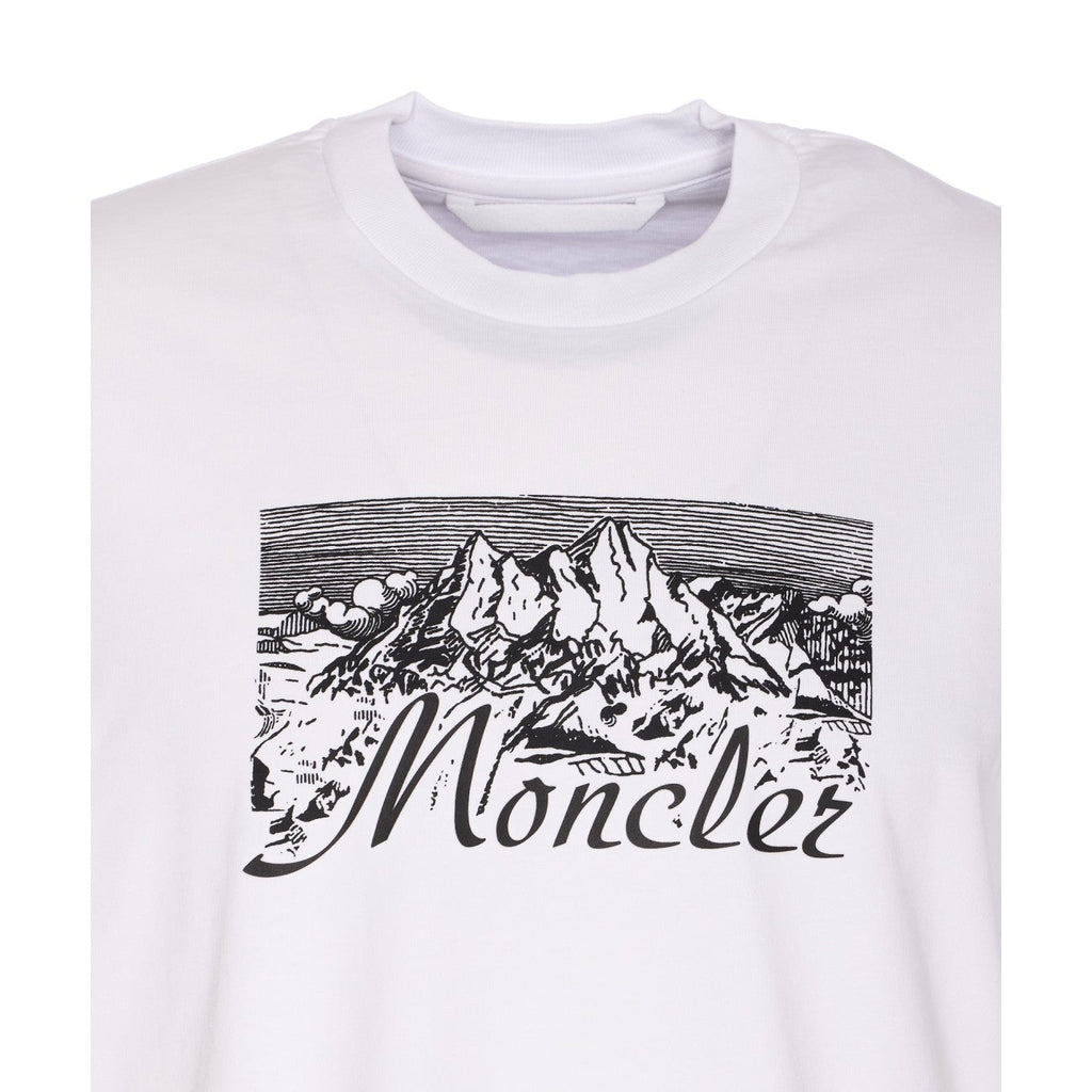 Moncler Men Mountain Print Logo T-Shirt