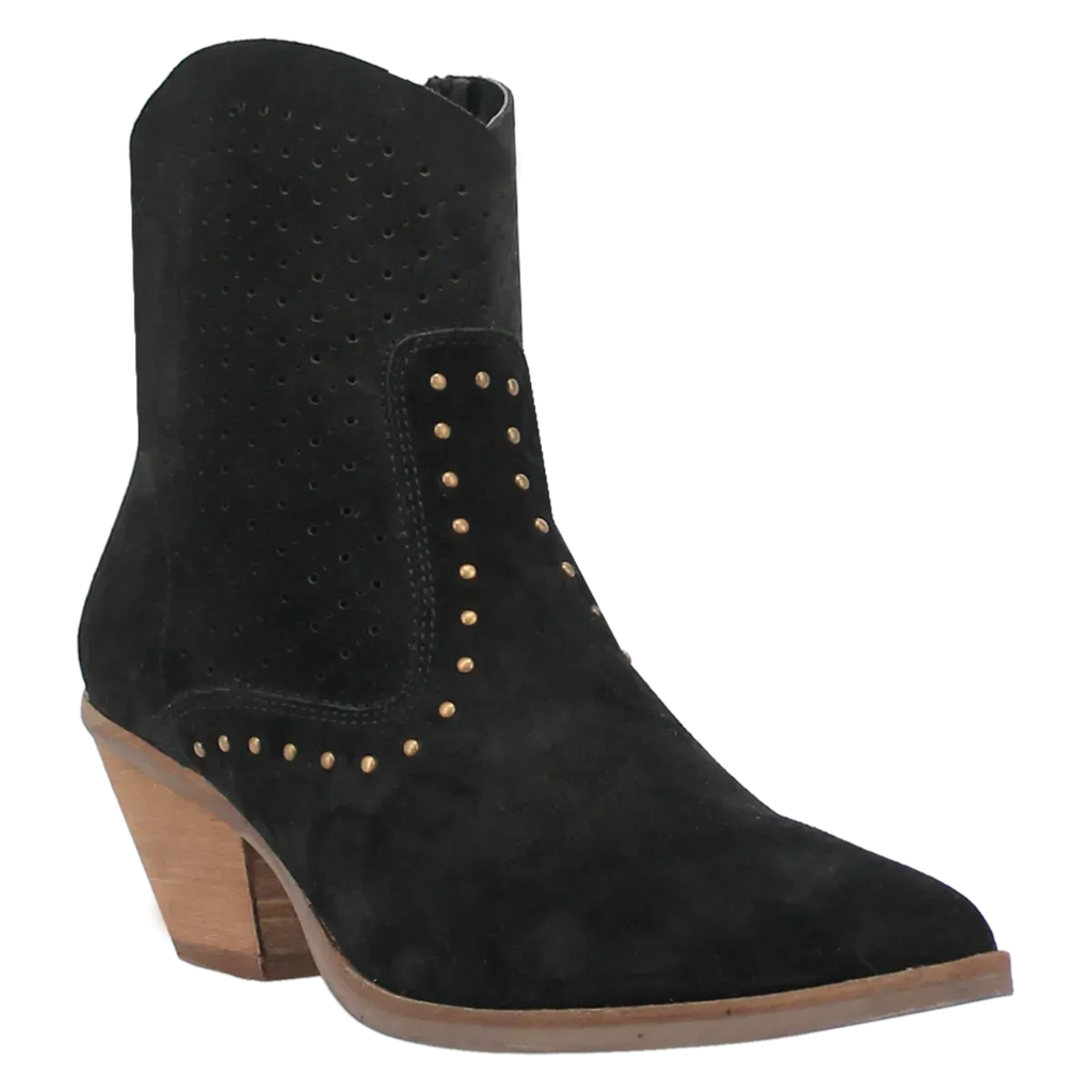 Dingo Miss Priss - Women's Suede Leather Cowgirl Boot Black Regular