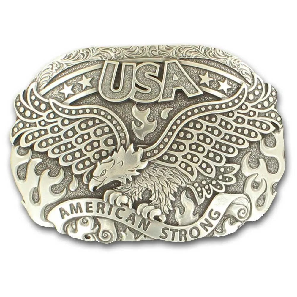 Nocona American Strong USA Eagle - Belt Buckle Silver