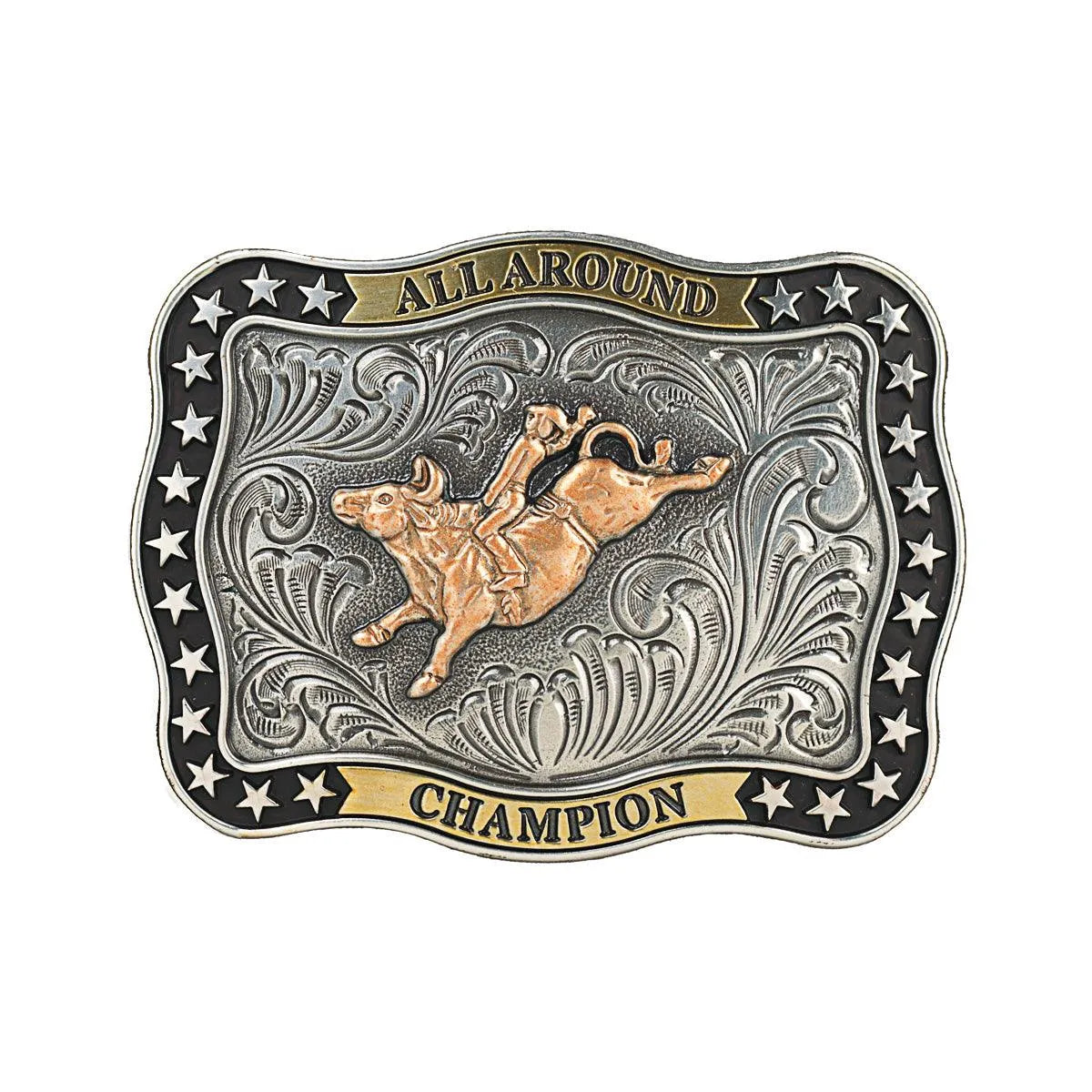 Nocona Boys Champion Bullrider - Belt Buckle Silver Gold