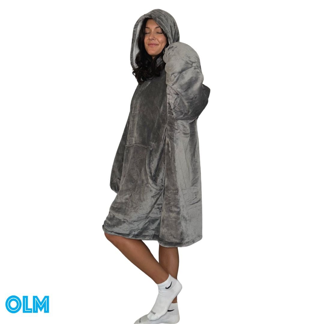 Wearable Sherpa Blanket Hoodie oversize for Kids & Adults | OLM Toys