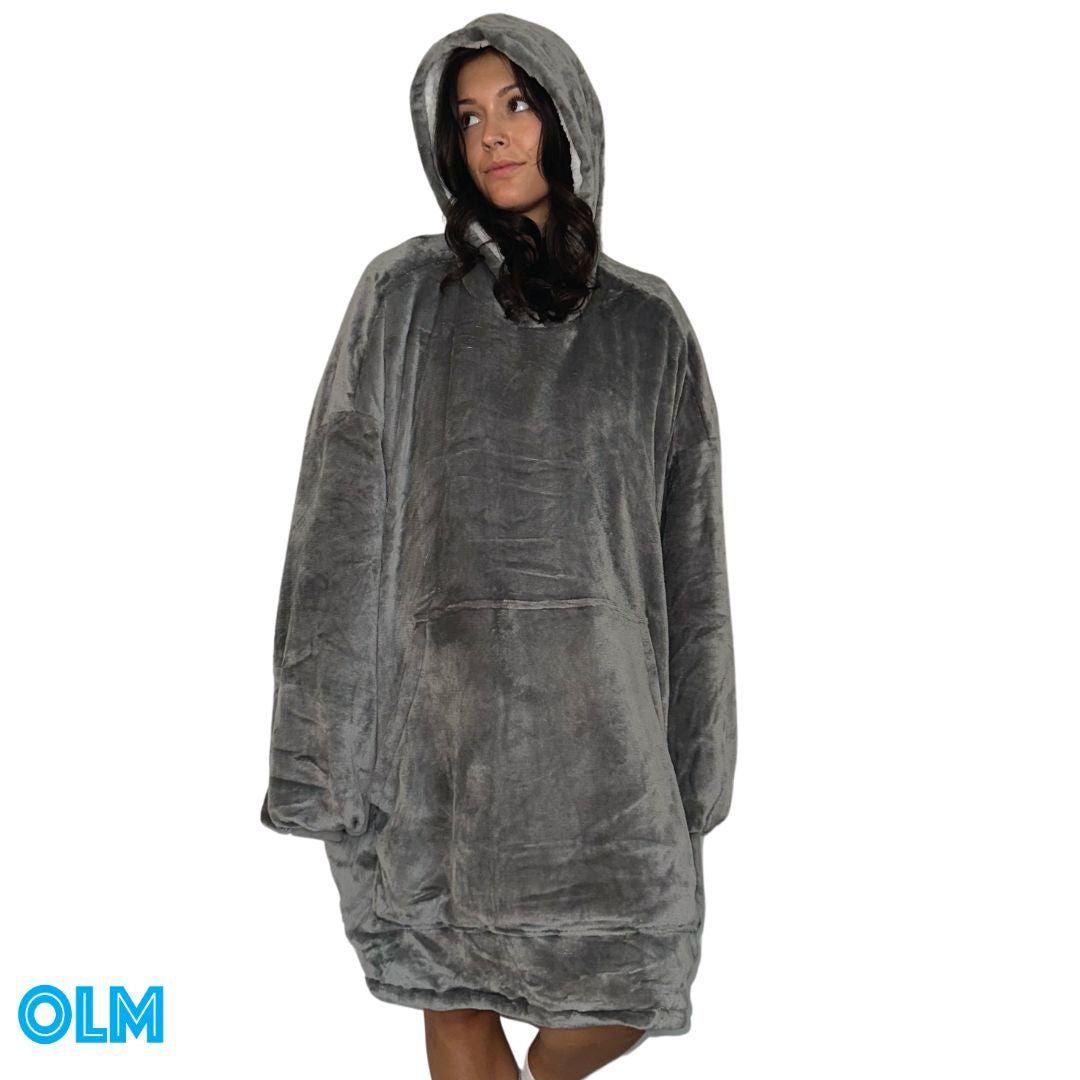 Wearable Sherpa Blanket Hoodie oversize for Kids & Adults | OLM Toys