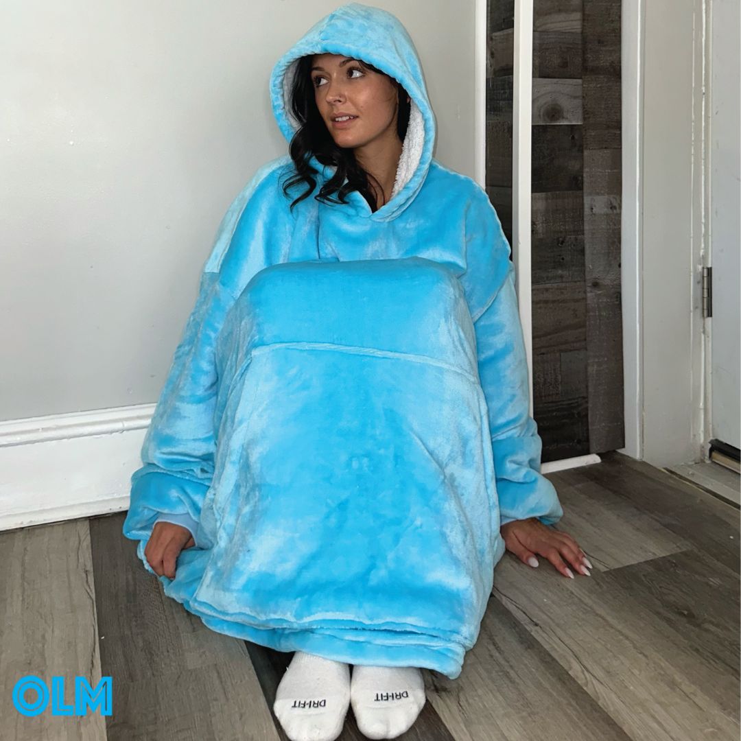 Wearable Sherpa Blanket Hoodie oversize for Kids & Adults | OLM Toys