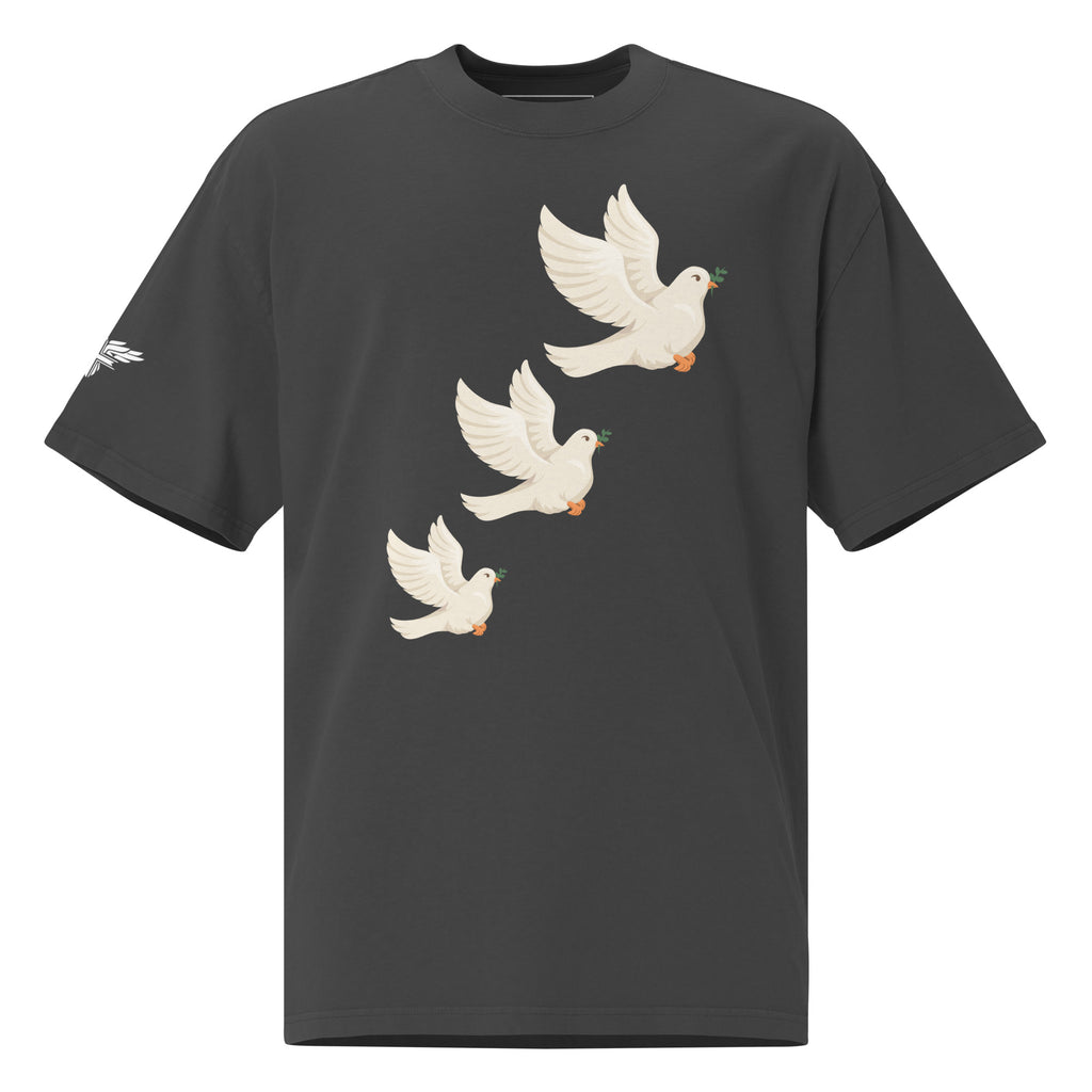 Landa Three Dove Oversized faded t-shirt