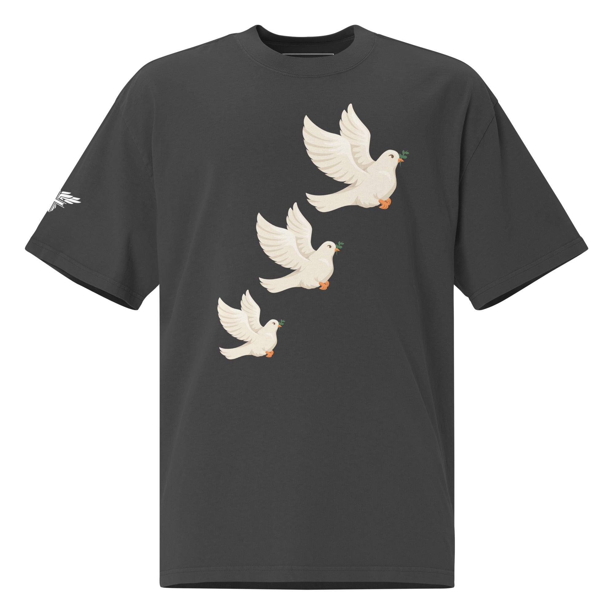 Landa Three Dove Oversized faded t-shirt