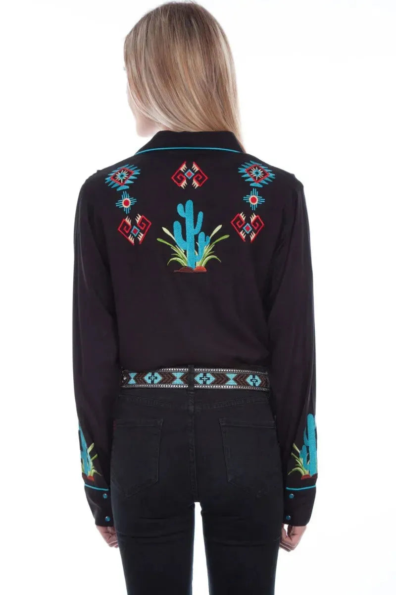Scully Cactus Embroidery - Womens Western Shirt