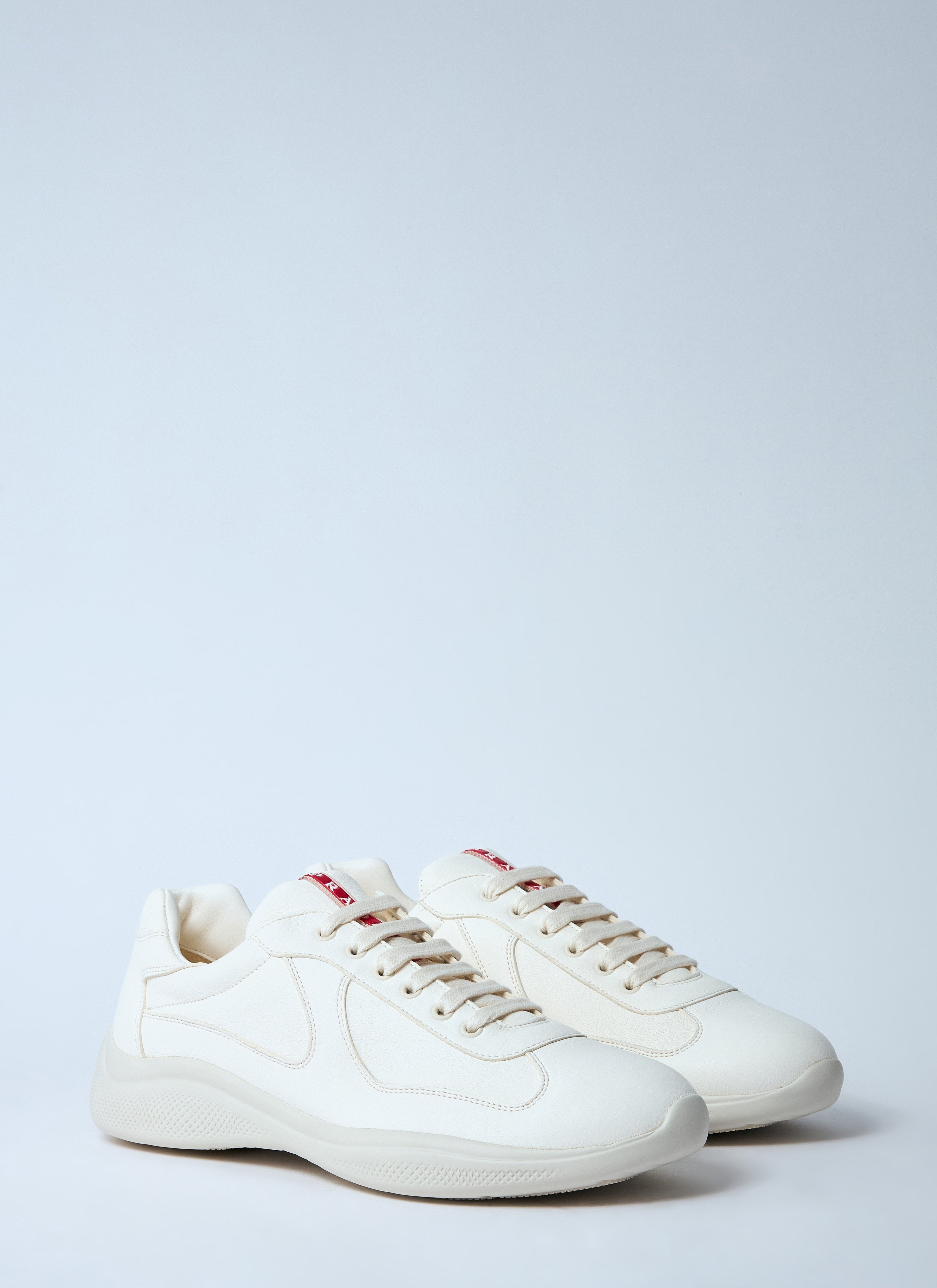 Prada Men Leather Low-Top Sneakers