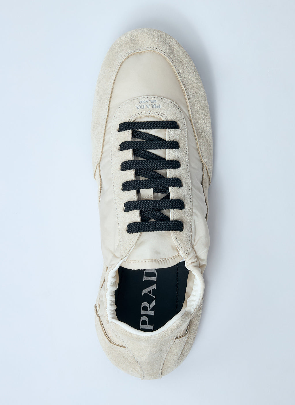 Prada Women Collapse Re-Nylon And Suede Sneakers